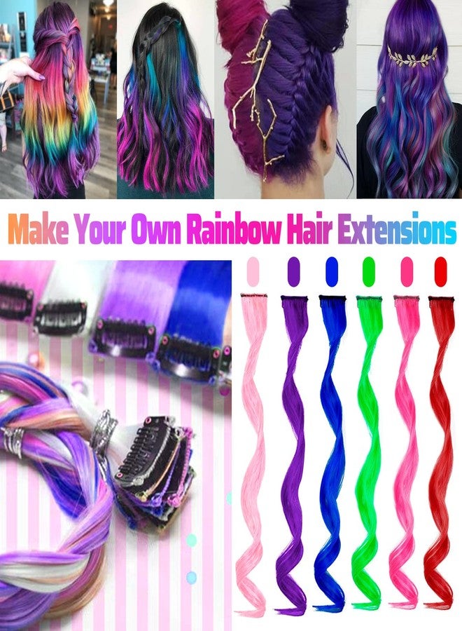 GPOVVIMX 12 PCS Purple Hair Extensions Clip in, Curly Wavy Colored Extension for Kids Girls - Party Highlights Synthetic Hairpiece 17 inch - Image 2